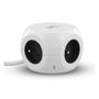 T'nb Adaptador múltiple 2 en 1 con 3 tomas de tierra 16A y 3 puertos USB 2.4A - Blanco