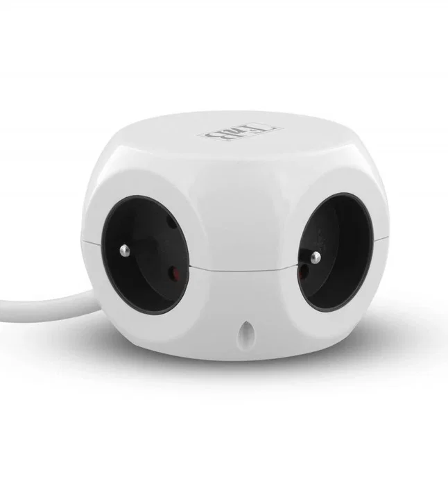 Tnb 2 in 1 multi-socket adapter with 3 x 16a earthing contacts and 3 usb 2.4a ports - white