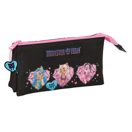 SAFTA Portatodo Monster High Triple con 3 Compartimentos y Cremallera 22x3x12cm