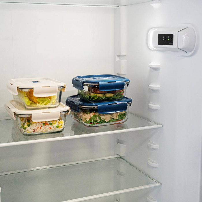 Recipiente Cuadrado Hermético Vidrio Baltic Luminarc 15,2x15,2x6,8 cm-76 cL (6 Unidades)