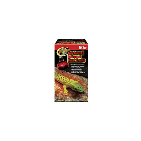 ZooMed Luz Infrarroja Roja 50W para Visión Nocturna de Mascotas Reptiles Anfibios Aves Roedores Sin Molestar Patrones Sueño Calidad Europea
