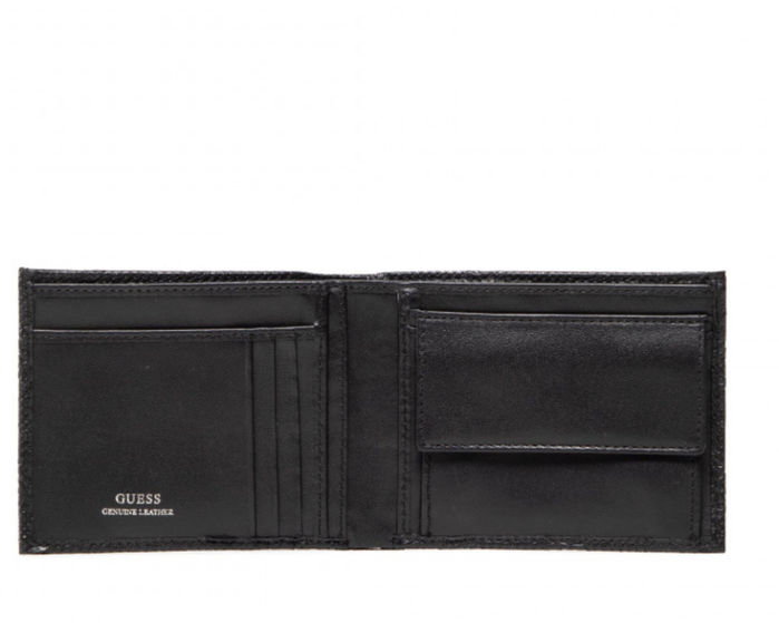 Guess Vezzola Cartera de Tela Negro para Hombres Guess Vezzola Cartera de Tela Negro para Hombres