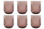 DKD Home Decor Set de 6 Vasos de Cristal Rayado Rosa Stripes Garbo 275ml