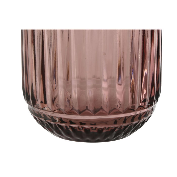 DKD Home Decor Set de 6 Vasos de Cristal Rayado Rosa Stripes Garbo 275ml