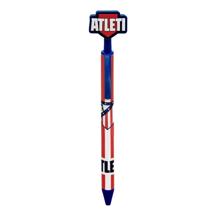 CYP BRANDS Set de Papelería Atlético de Madrid con Portatodo, Lápiz, Goma, Sacapuntas, Bolígrafo, Subrayador y Pegatinas