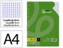 Liderpapel Recambio A4 100 Hojas 75g Cuadro 4mm con Margen y 16 Taladros
