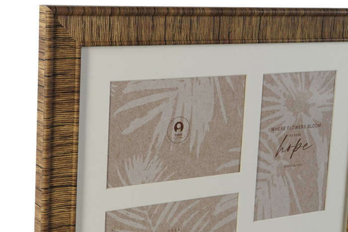 DKD Home Decor Marco Multifoto PS Cristal 34x2x38 para 5 Fotos