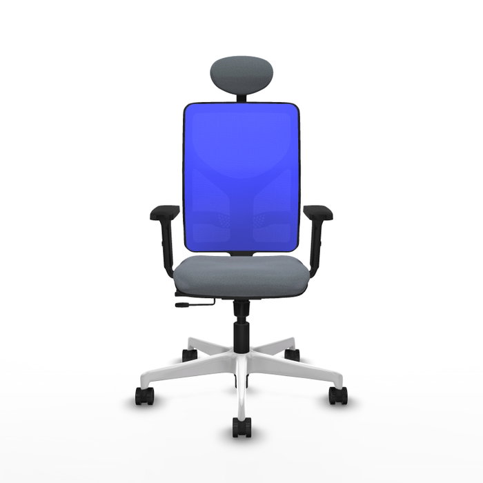 PIQUERAS Y CRESPO Silla de oficina Motilla con mecanismo Sincro/Traslack, Gris y Azul