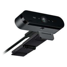 Logitech Brio 4K Graphite Webcam Ultra HD 4K 4096 x 2160, 90 fps, Windows Hello, Zoom Digital 5x, Campo de Visión 90°, Doble Micrófono Omnidireccional