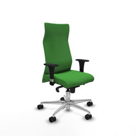 PIQUERAS Y CRESPO Sillón Albacete Verde con Mecanismo Sincro y Base de Aluminio