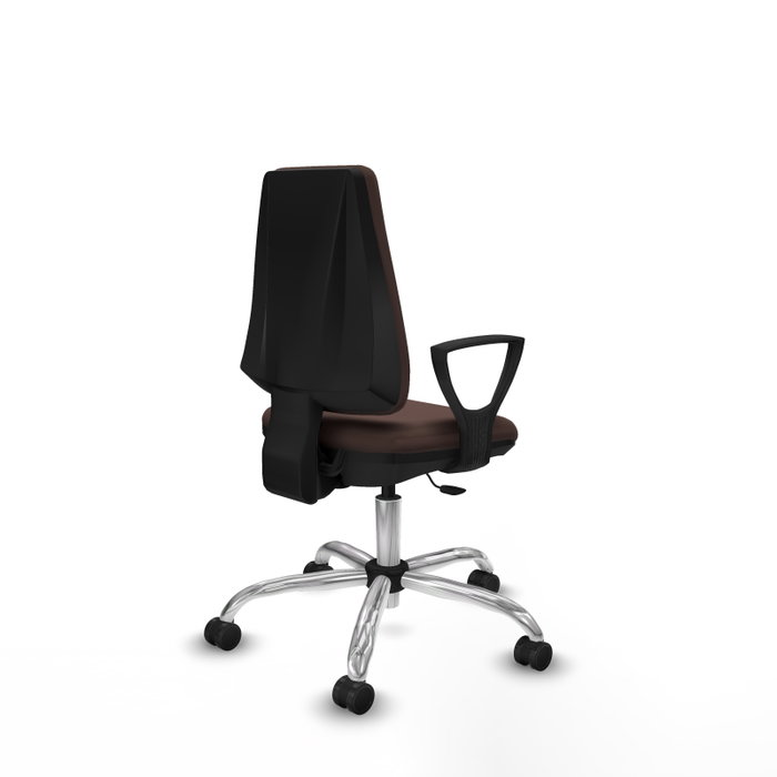 PIQUERAS Y CRESPO Silla de oficina Elche Marrón oscuro con base cromada