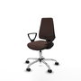 PIQUERAS Y CRESPO Silla de oficina Elche Marrón oscuro con base cromada