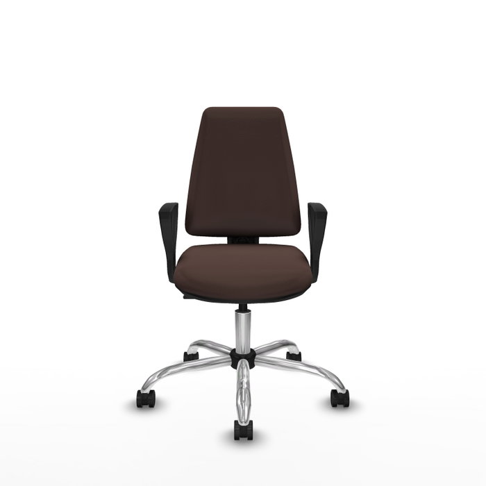 PIQUERAS Y CRESPO Silla de oficina Elche Marrón oscuro con base cromada
