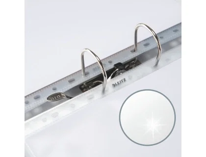 Funda multitaladro Leitz con fuelle DIN A4 180 micras cristal, pack 5 unidades