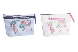 DKD Home Decor Surtido de 2 Neceseres Impermeables WORLD&FLOWERS