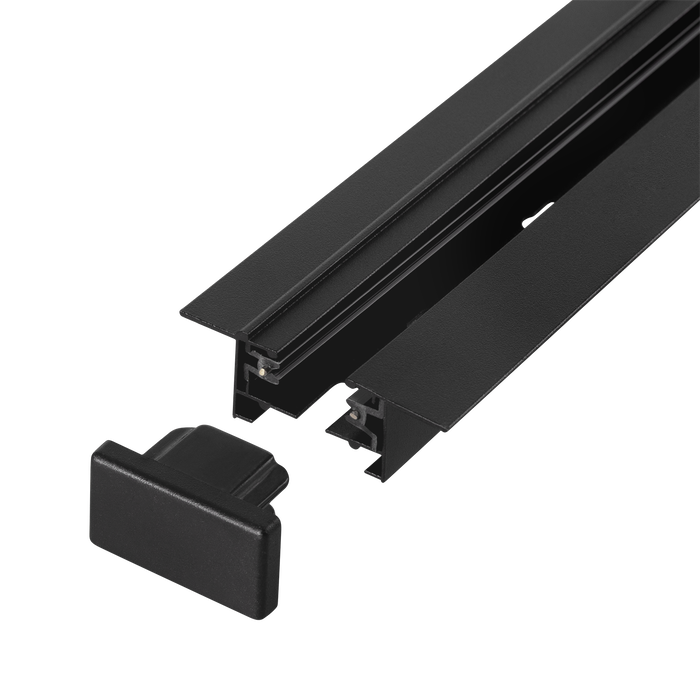 Carril Monofásico Empotrable para Focos LED 2M Negro