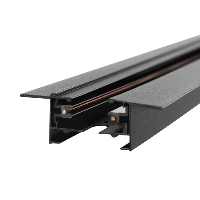 Carril Monofásico Empotrable para Focos LED 2M Negro