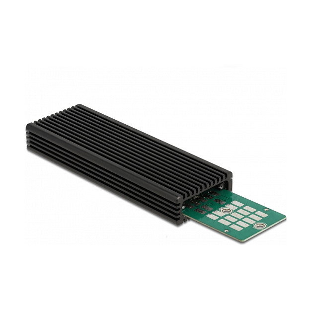 DeLOCK Caja externa combo USB Type-C para SSD M.2 NVMe PCIe o SATA, Negro