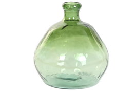 DKD Home Decor Jarrón de Cristal Reciclado Verde Oscuro 39L