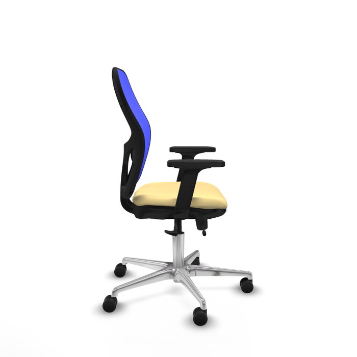 PIQUERAS Y CRESPO Silla de oficina Jorquera con mecanismo Sincro/Traslack, Azul y Crema