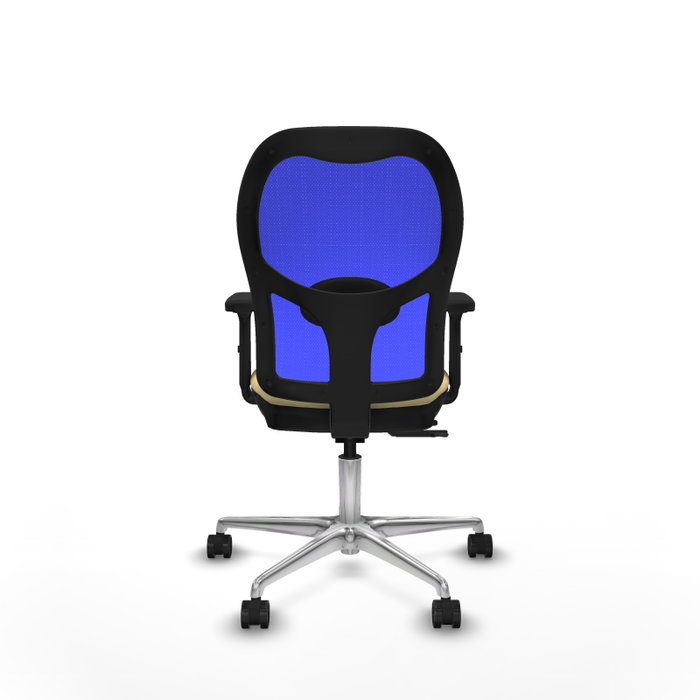 PIQUERAS Y CRESPO Silla de oficina Jorquera con mecanismo Sincro/Traslack, Azul y Crema