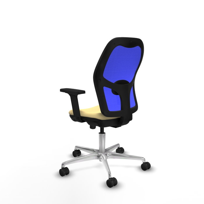 PIQUERAS Y CRESPO Silla de oficina Jorquera con mecanismo Sincro/Traslack, Azul y Crema
