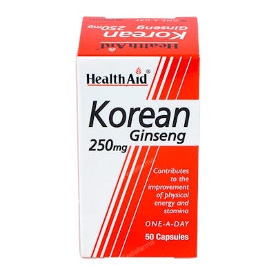 HEALTHAID Ginseng coreano (Panax ginseng) 250 mg, 50 cápsulas HEALTHAID Ginseng coreano (Panax ginseng) 250 mg, 50 cápsulas