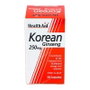 HEALTHAID Ginseng coreano (Panax ginseng) 250 mg, 50 cápsulas