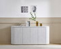 DKD Home Decor Buffet MDF Granito Símil Mármol Blanco 180x40x85