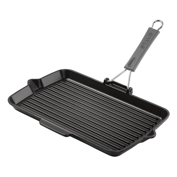 Staub Sartén de Parrilla Rectangular de Hierro Fundido 34x21 cm para Inducción, Negro Staub Sartén de Parrilla Rectangular de Hierro Fundido 34x21 cm para Inducción, Negro