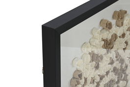 DKD Home Decor Cuadro Moderno Blanco Natural Cristal Papel Mache 80 x 80 x 4.5 cm