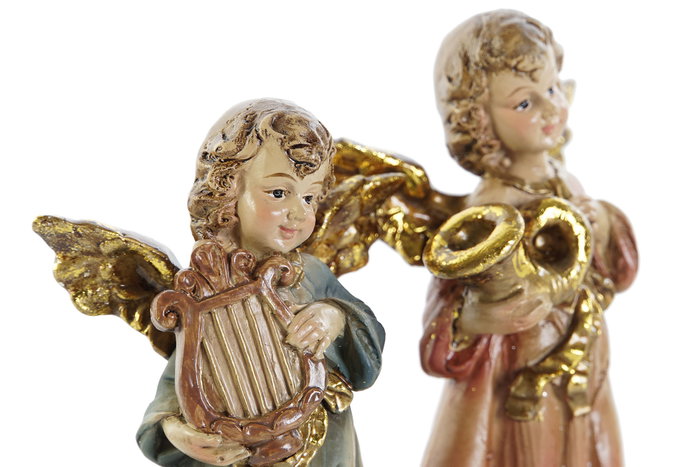 DKD Home Decor Figura Ángel Resina Multicolor 3.9 x 9.8 x 6 cm (4 Unidades)