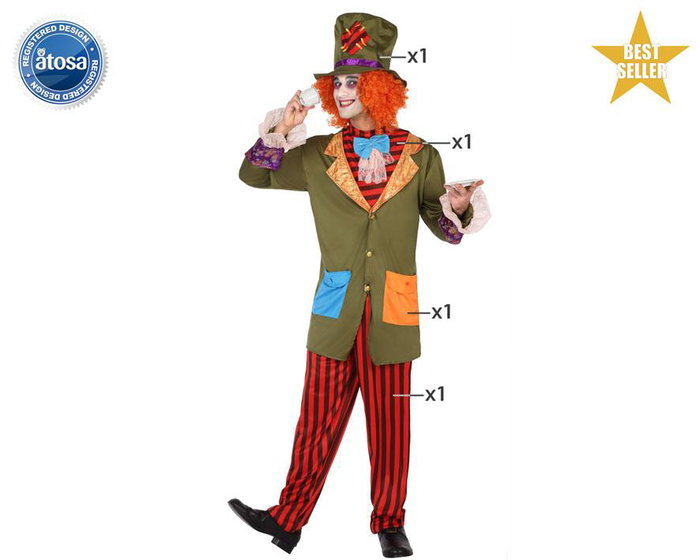 Disfraz para Adultos Sombrerero loco (3 Pcs) XXL Disfraz para Adultos Sombrerero loco (3 Pcs) XXL