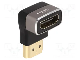DeLOCK Adaptador HDMI Macho a Hembra 90° hacia arriba 8K 60 Hz Gris Metal 60083