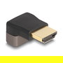DeLOCK Adaptador HDMI Macho a Hembra 90° Acodado Hacia Arriba, 8K 60 Hz, Gris Metal