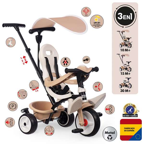 Smoby Triciclo Baby Balade Beige