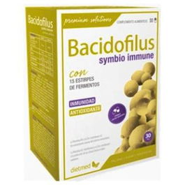 DIETMED Bacidofilus Symbio Immune 30 Cápsulas - Apoyo Inmunológico y Digestivo con 15 Cepas de Fermentos Lácticos, Vitamina B6 y Zinc