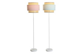 DKD Home Decor Lámpara de pie Rosamary Metal y Poliéster E27 Surtido de 2 unidades