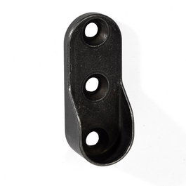 HERRAJES ALK Soporte Tubo Oval Meganeko Gris/Negro Acabado Negro