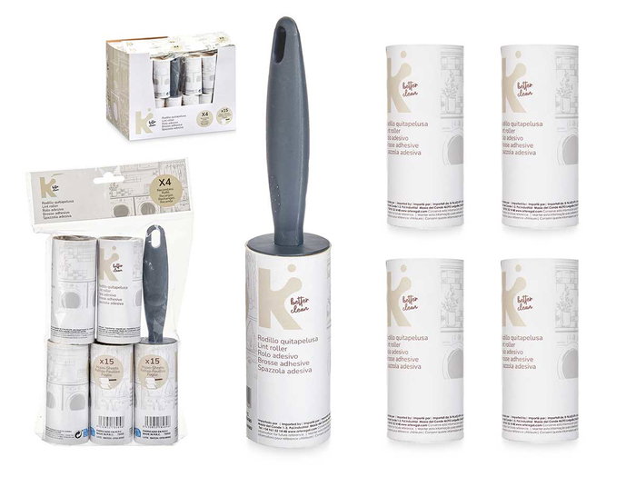 Arte Regal Set Quitapelusas con Rodillo y 4 Recambios (15+15 Hojas) 16x27x4 cm (Set de 24) Arte Regal Set Quitapelusas con Rodillo y 4 Recambios (15+15 Hojas) 16x27x4 cm (Set de 24)