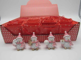 DKD Home Decor Figura de Resina Snowman Surtido de 4 Unidades