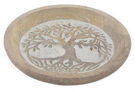 DKD Home Decor Bandeja Vaciabolsillos Árbol de la Vida de Mango