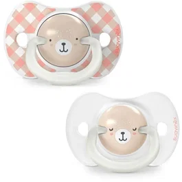 Suavinex SUA8426420904711 Pack de 2 Chupetes Simétricos Night&Day Wild&Free - SX Pro para Bebés de 6 a 18 meses en Color Rosa