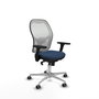 PIQUERAS Y CRESPO Silla de oficina Jorquera con mecanismo Sincro Azul marino y Blanco