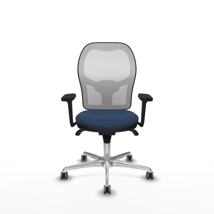 PIQUERAS Y CRESPO Silla de oficina Jorquera con mecanismo Sincro Azul marino y Blanco