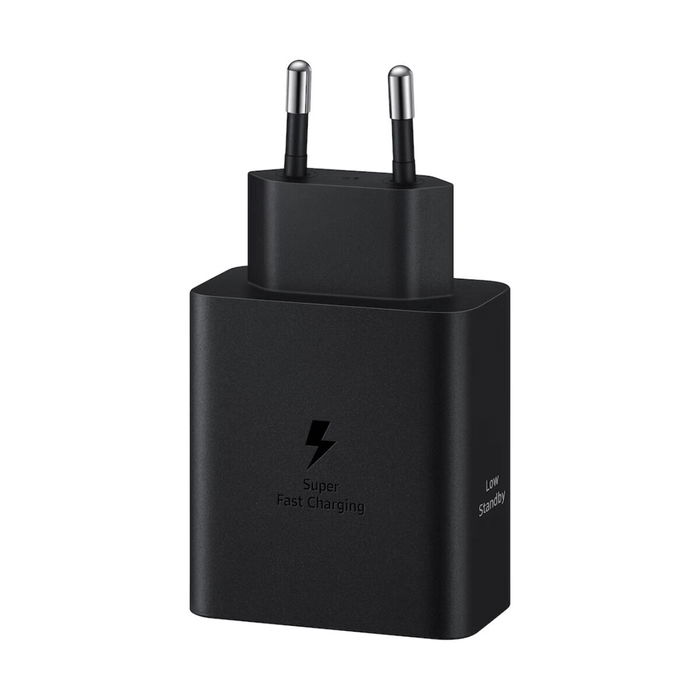 Samsung Cargador 50W Duo Super Fast Charging 2.0 - Cargador de Pared con 2 Puertos USB-C y Cable USB-C de 1.8m - Negro