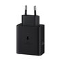 Samsung Cargador 50W Duo Super Fast Charging 2.0 - Cargador de Pared con 2 Puertos USB-C y Cable USB-C de 1.8m - Negro