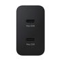 Samsung Cargador 50W Duo Super Fast Charging 2.0 - Cargador de Pared con 2 Puertos USB-C y Cable USB-C de 1.8m - Negro