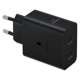 Samsung Cargador 50W Duo 2x USB-C con Cable 1.8m Carga Rápida Negro