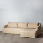 Sofá Chaise Longue Beige Tejido Salón 249 X 160 X 73 cm